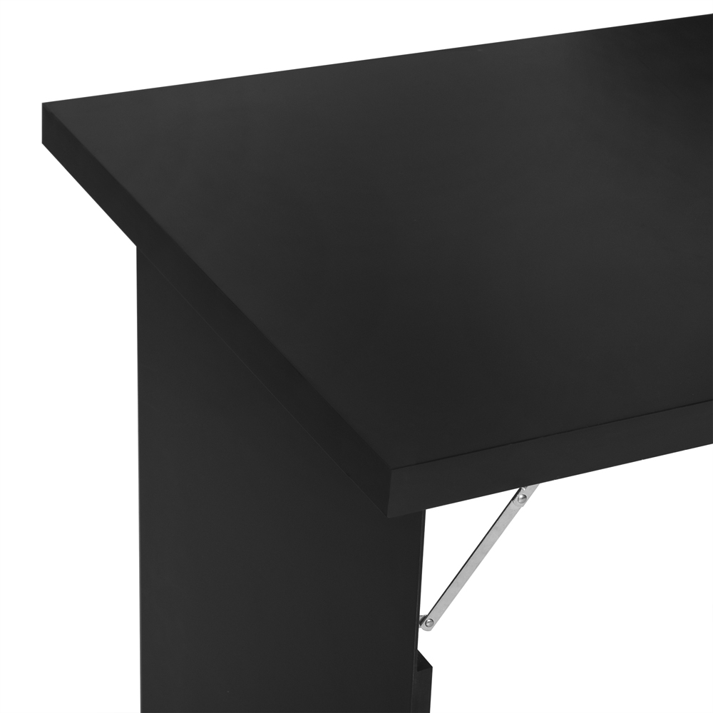 Portland Multifunctional Folding Wall-Mounted Drop-Leaf Table Black Image 3