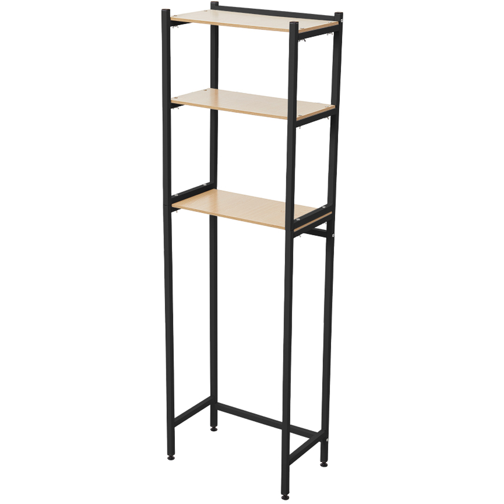 Living and Home 3 Shelf Black Over Toilet Storage Shelf Image 2