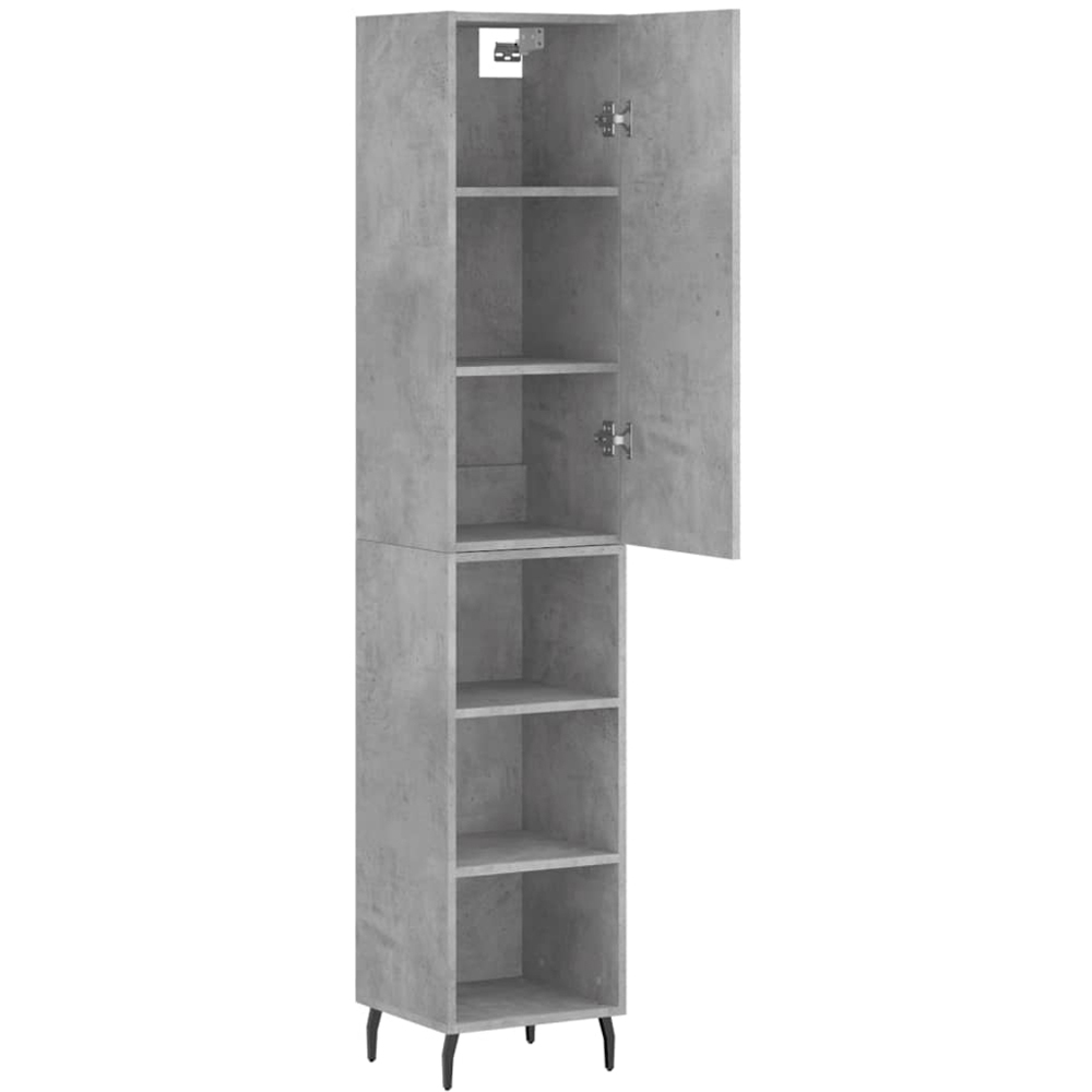 vidaXL Single Door 3 Shelf Concrete Grey Highboard Image 4