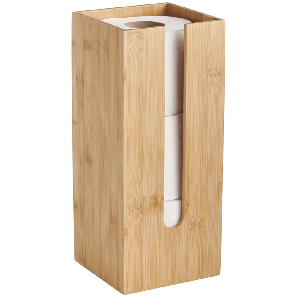 Wilko Bamboo Toilet Roll Holder Image 3