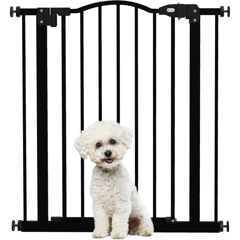 PawHut Black 74-80cm Adjustable Metal Pet Safety Gate Image 3
