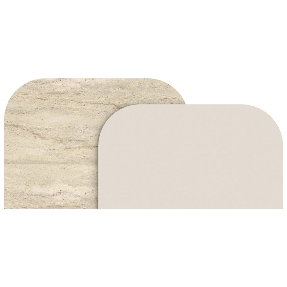 Decortie Rove 2 Overlapping Panel Travertine Wall-Mounted Headboard Image 2