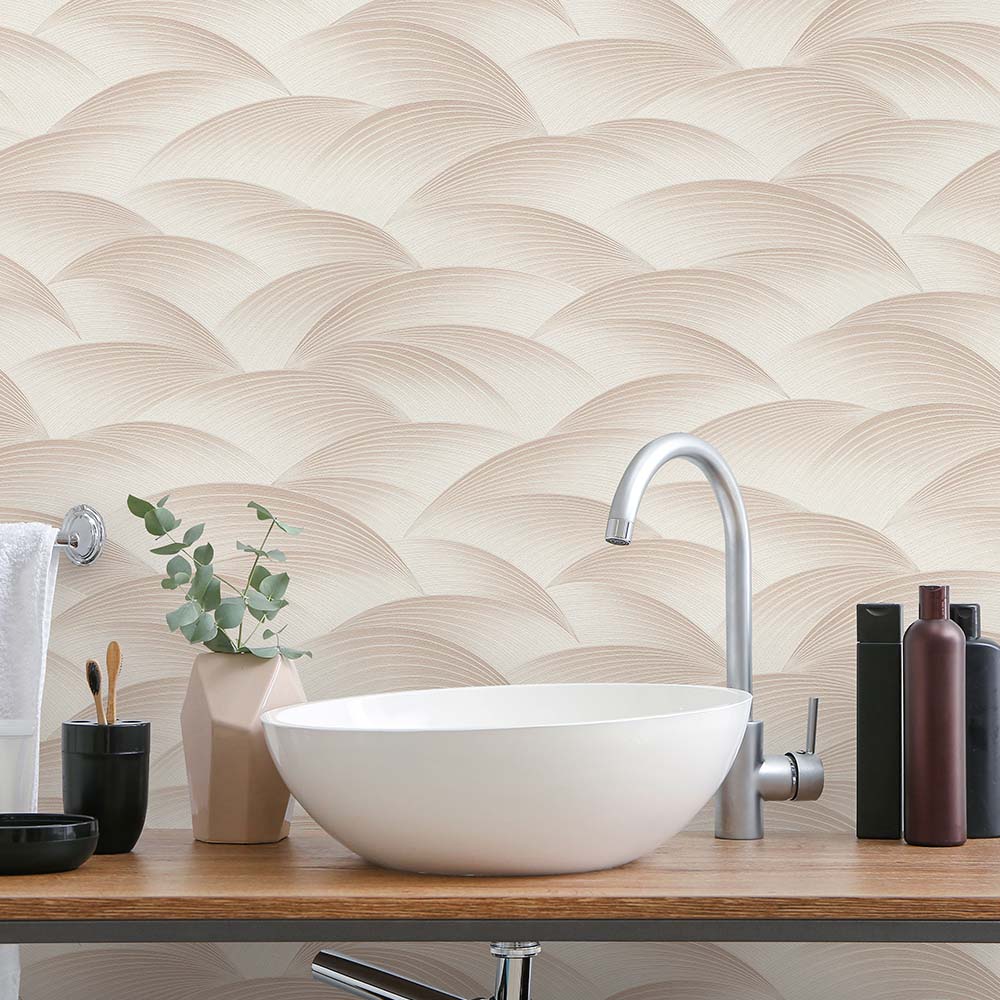 Erismann Serene Geometric Cream Vinyl Wallpaper Image 4