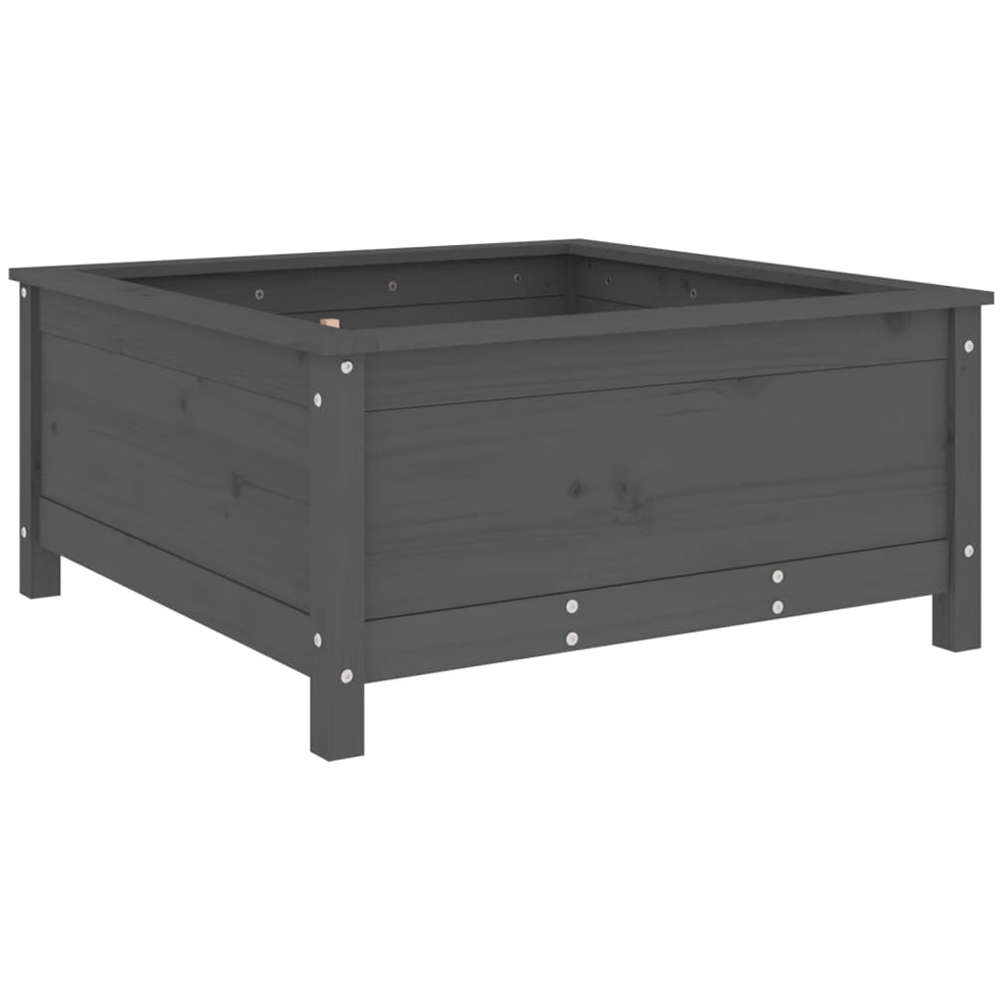 vidaXL Grey Solid Pine Wood Garden Planter 82.5 x 82.5 x 39cm Image 5