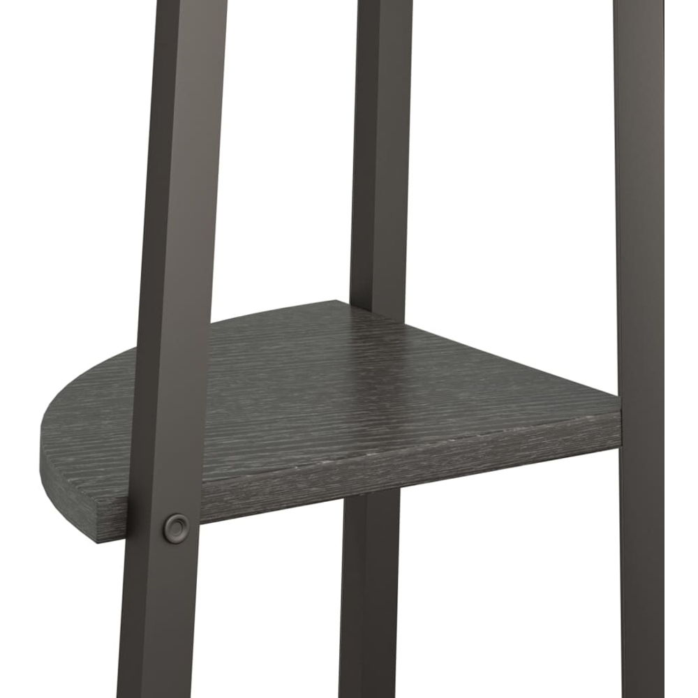 vidaXL 4 Shelf Black Wood and Steel Corner Bookcase Image 5