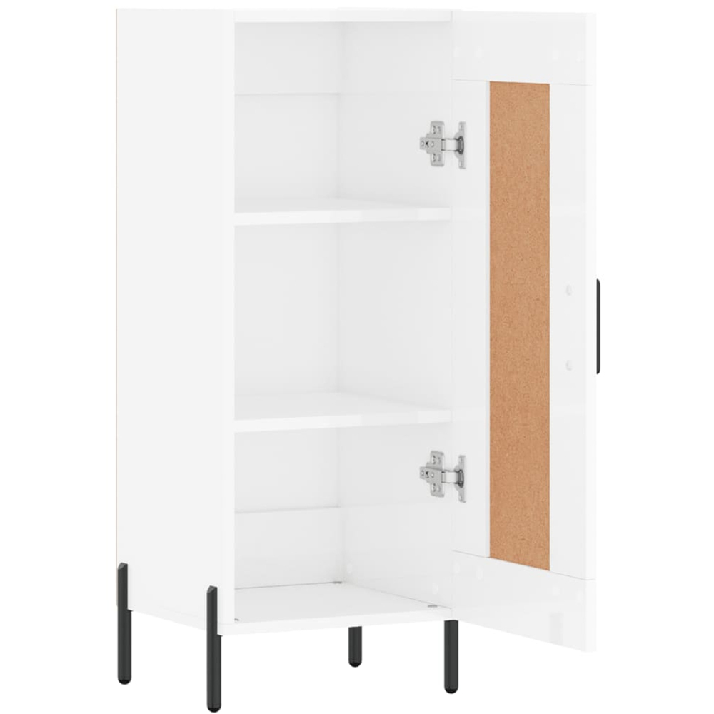 vidaXL Single Door High Gloss White Narrow Sideboard Image 6