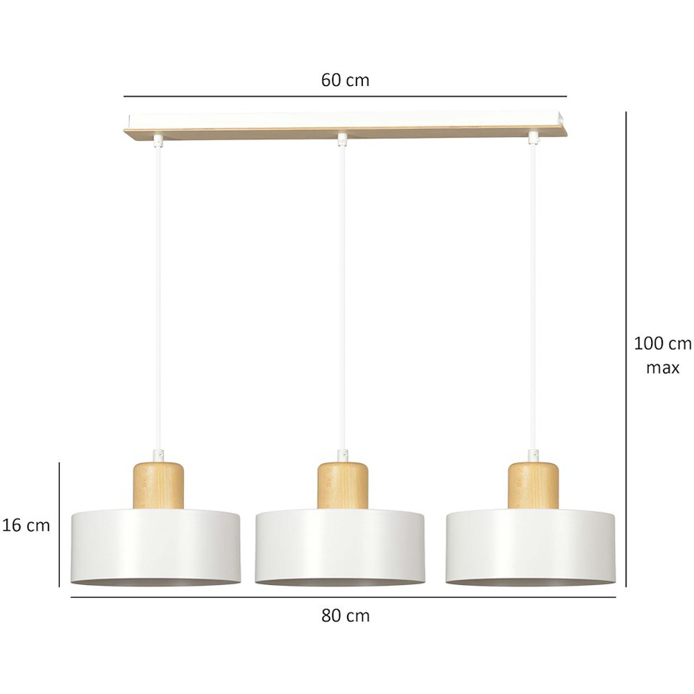 Emibig Torin 3 Light White Pendant Lamp Image 9