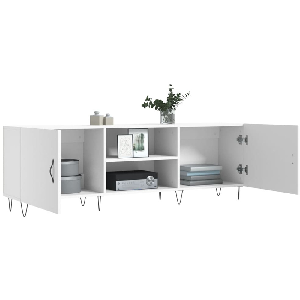vidaXL 2 Door 2 Shelf White TV Cabinet Image 4