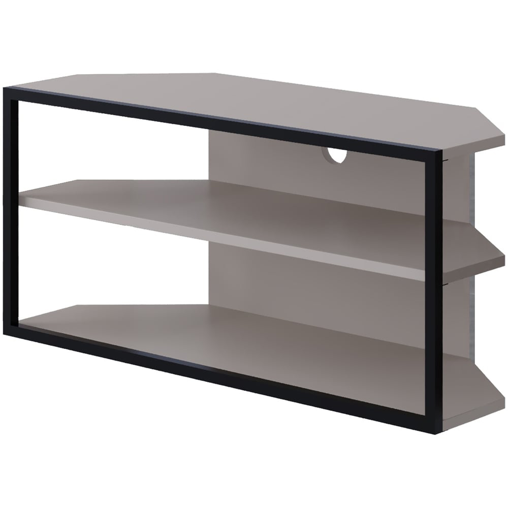 Decortie Echo 2 Shelf Mocha Grey Metal Frame Modern TV Unit Image 2
