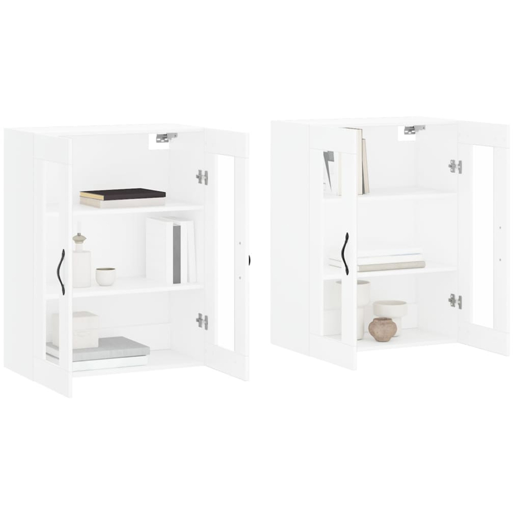 vidaXL 2 Glass Door White Wall Mounted Cabinet Set of 2 Image 3