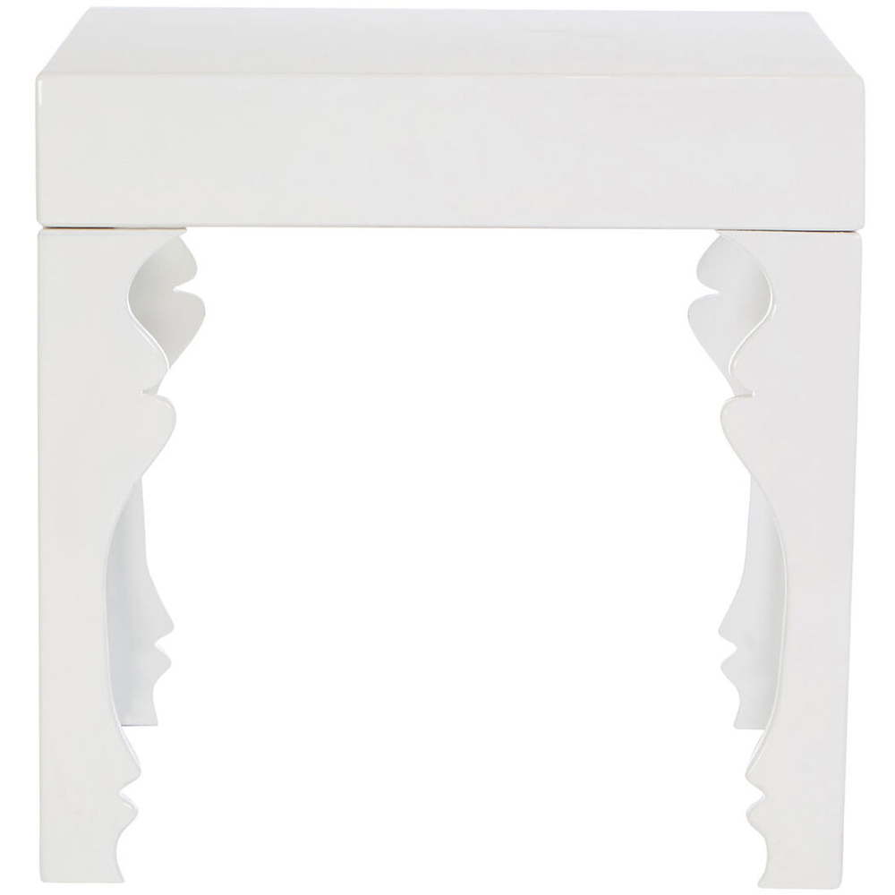 Premier Housewares White High Gloss Wooden Side Table Image 3