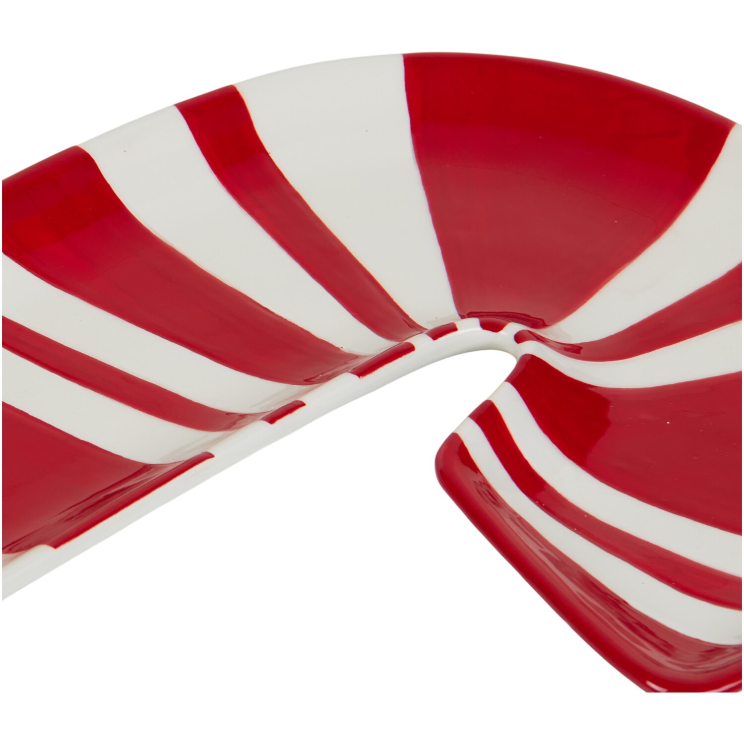 Candy Cane Ceramic Plate Red Image 3