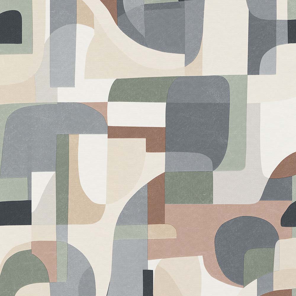 Erismann Fragment Geometric Brown Vinyl Wallpaper Image 1
