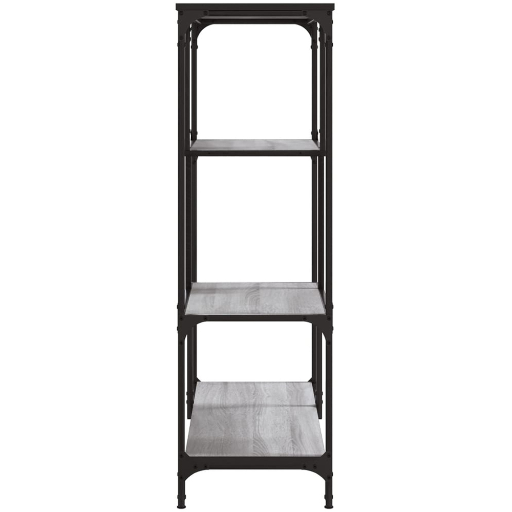 vidaXL 3 Shelf Grey Sonoma Wood and Steel Geometric Bookcase Image 5