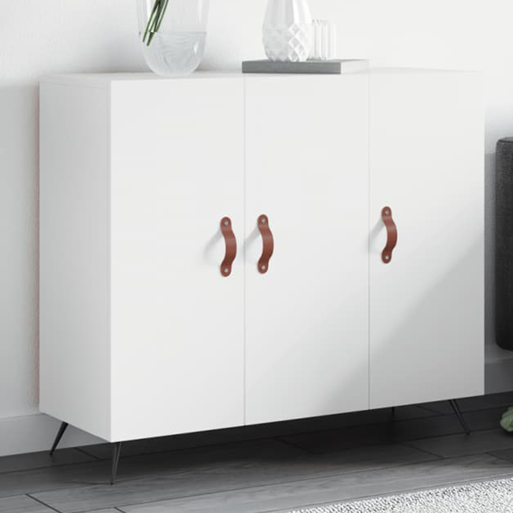 vidaXL 3 Door White Sideboard Image 1