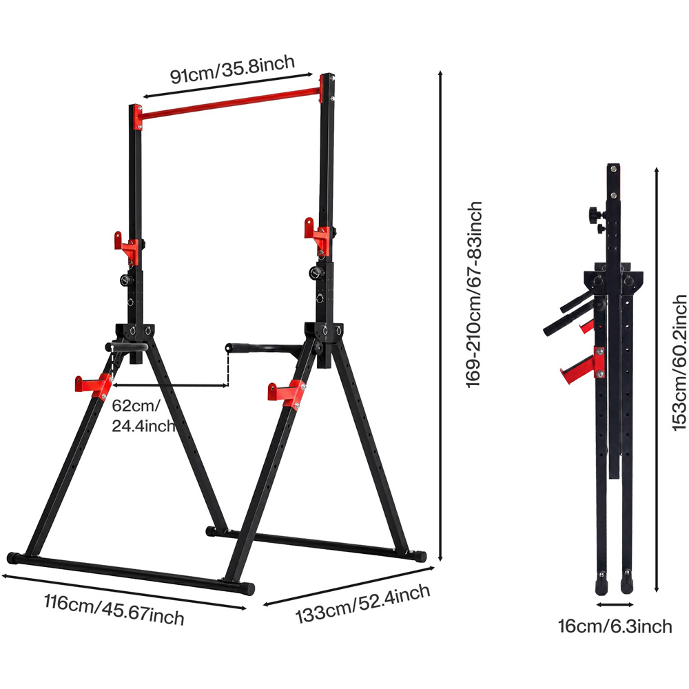 Traderight Centra Black and Red Pull Up Bar 220kg Image 9