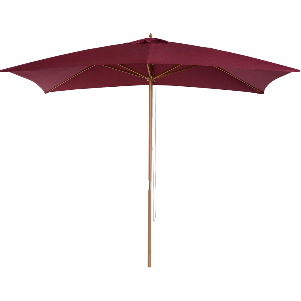 Outsunny Wine Red Wooden Parasol 3 x 2m Image 1
