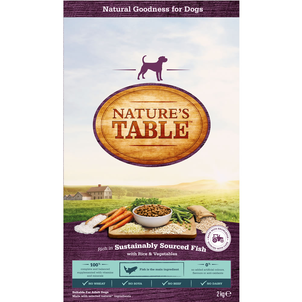 Nature's Table Fish with Rice & Vegetables        Complete Dog Food 2kg Image 2