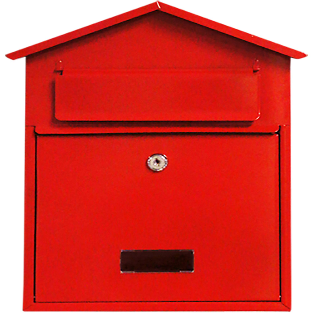 Arboria Garden Decor Chester Red Wall Mounted Galvanised Metal Post Box Image