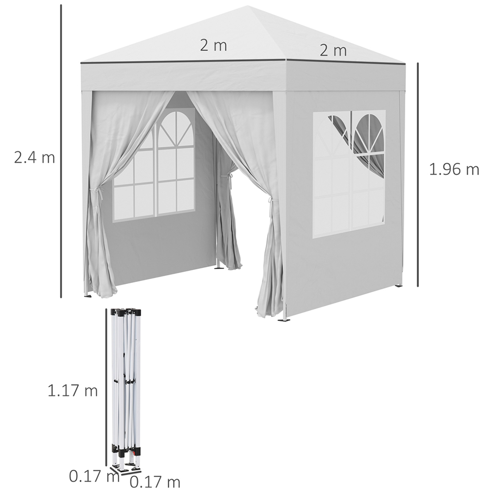 Outsunny 2 x 2m White Marquee Gazebo Party Tent Image 6