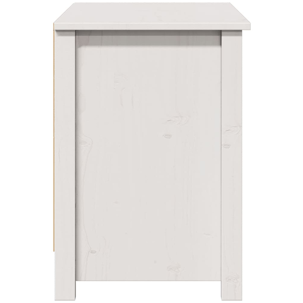 vidaXL 2 Door 2 Shelf White Solid Pine Wood TV Cabinet Image 6