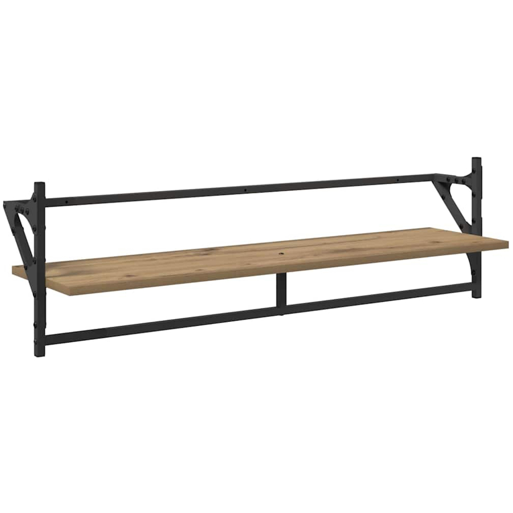 vidaXL 9 Shelf Artisan Oak Wall Shelf Set of 6 Image 6
