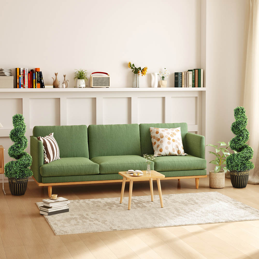 HOMCOM Set of 2 Potted Artificial Plants, Topiary Spiral Boxwood Trees, 90cm Image 5