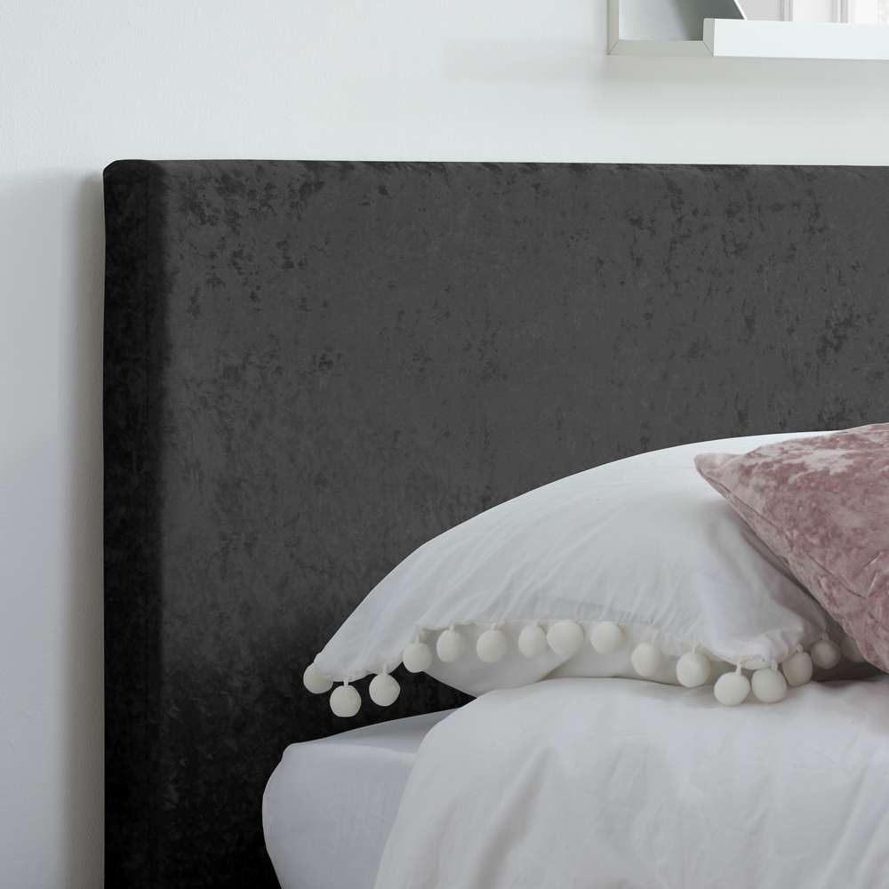 Berlin Single Black Crushed Velvet Ottoman Bed Image 8