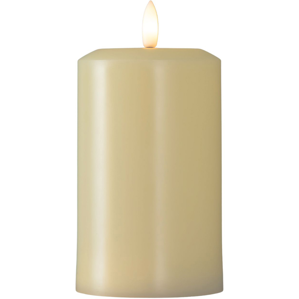 Samuel Alexander Cream Flickering Flameless Battery Operated LED Pillar Candle 15cm Image