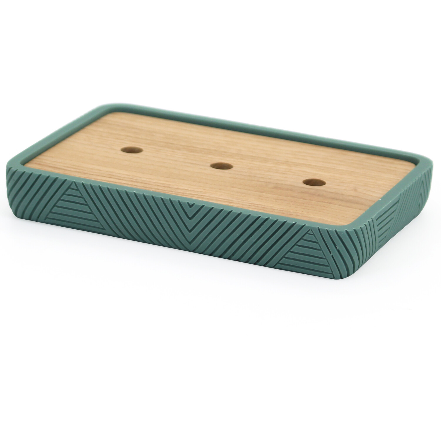 Sage Wood Geo Soap Dish Sage Image