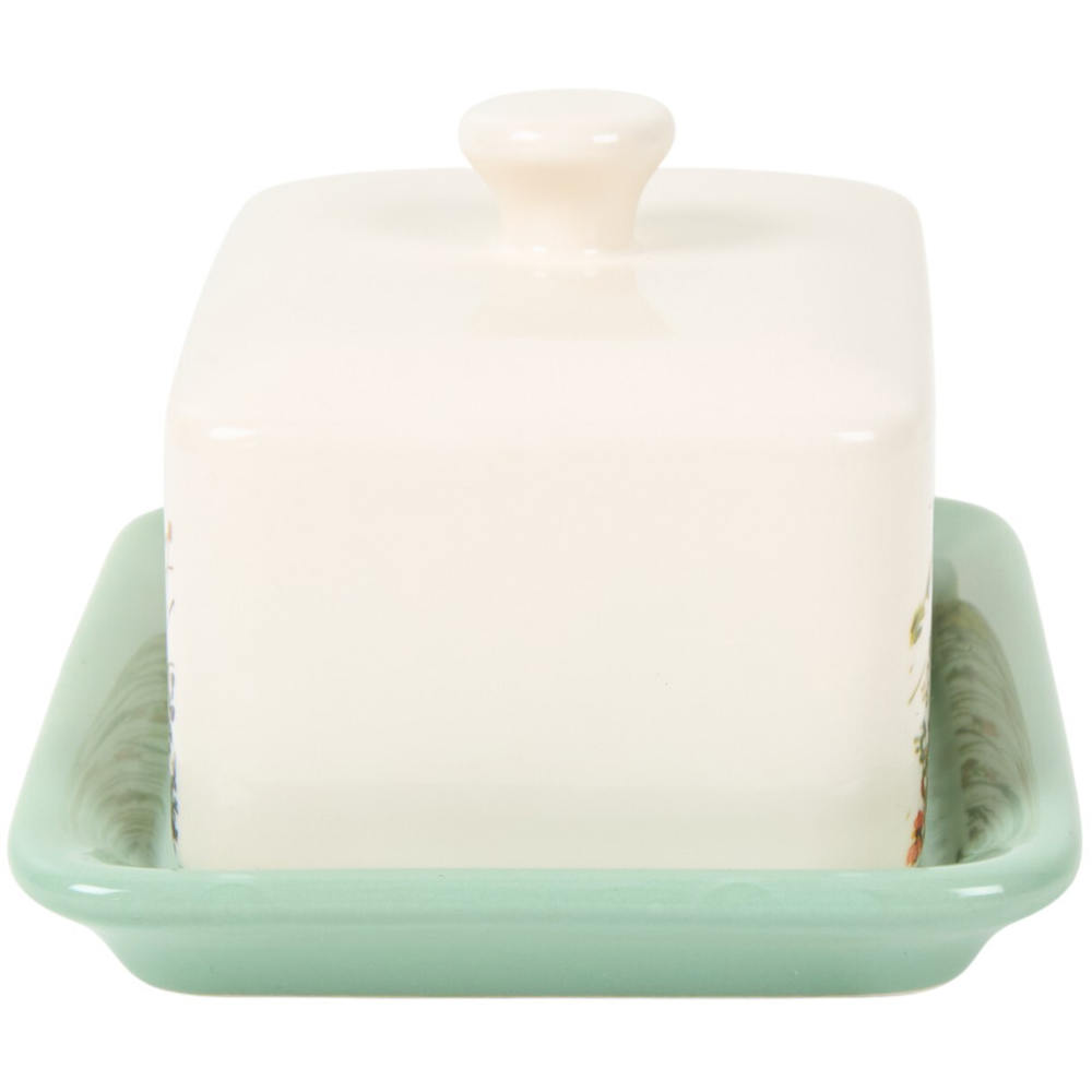 Floral Bees Butter Dish Ivory Image 4