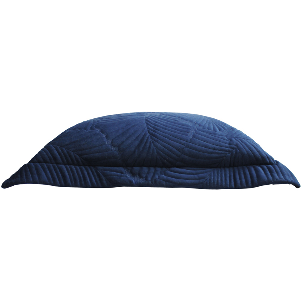 Paoletti Palmeria Navy Quilted Velvet Cushion Image 4