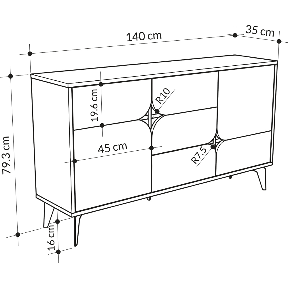 Decortie Spark 4 Door Oak and Anthracite Sideboard Image 6