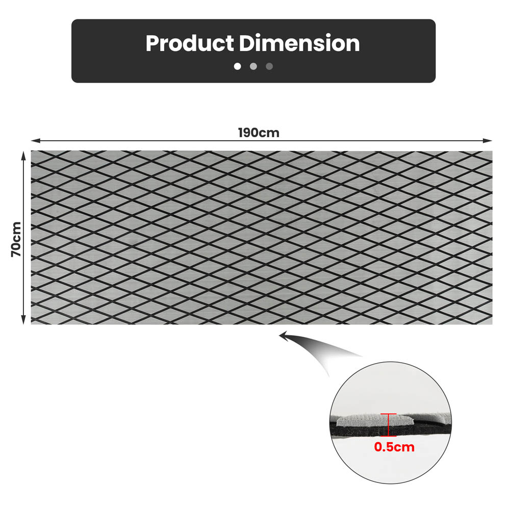 Costway Grey Non Slip Self Adhesive Waterproof Boat Decking Sheet 70 x 190cm Image 9