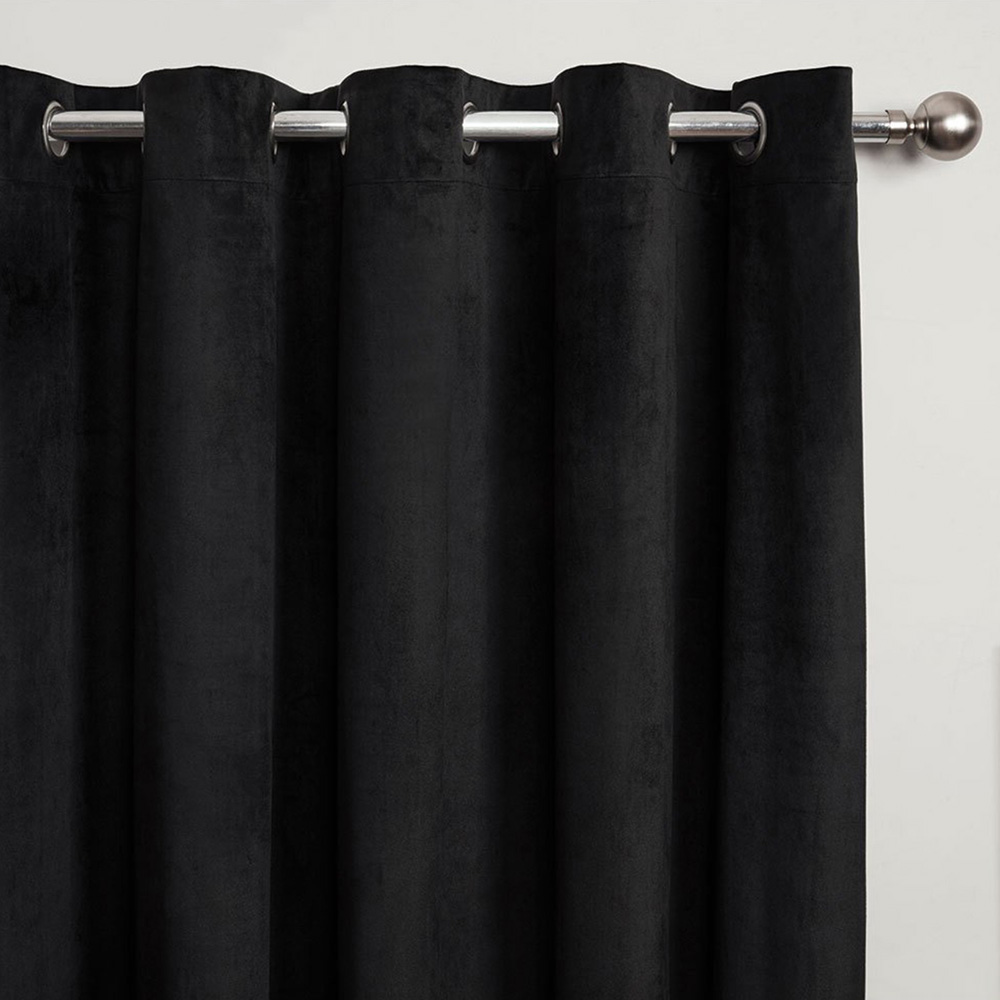 Divante Vermont Black Velvet Blackout Curtains 229cm Image 2