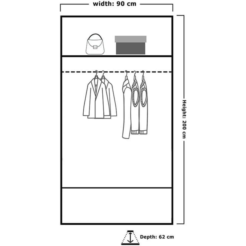 M N Furniture Modern Gala 2 Door Oak Mirrored Sliding Wardrobe 90cm Image 4