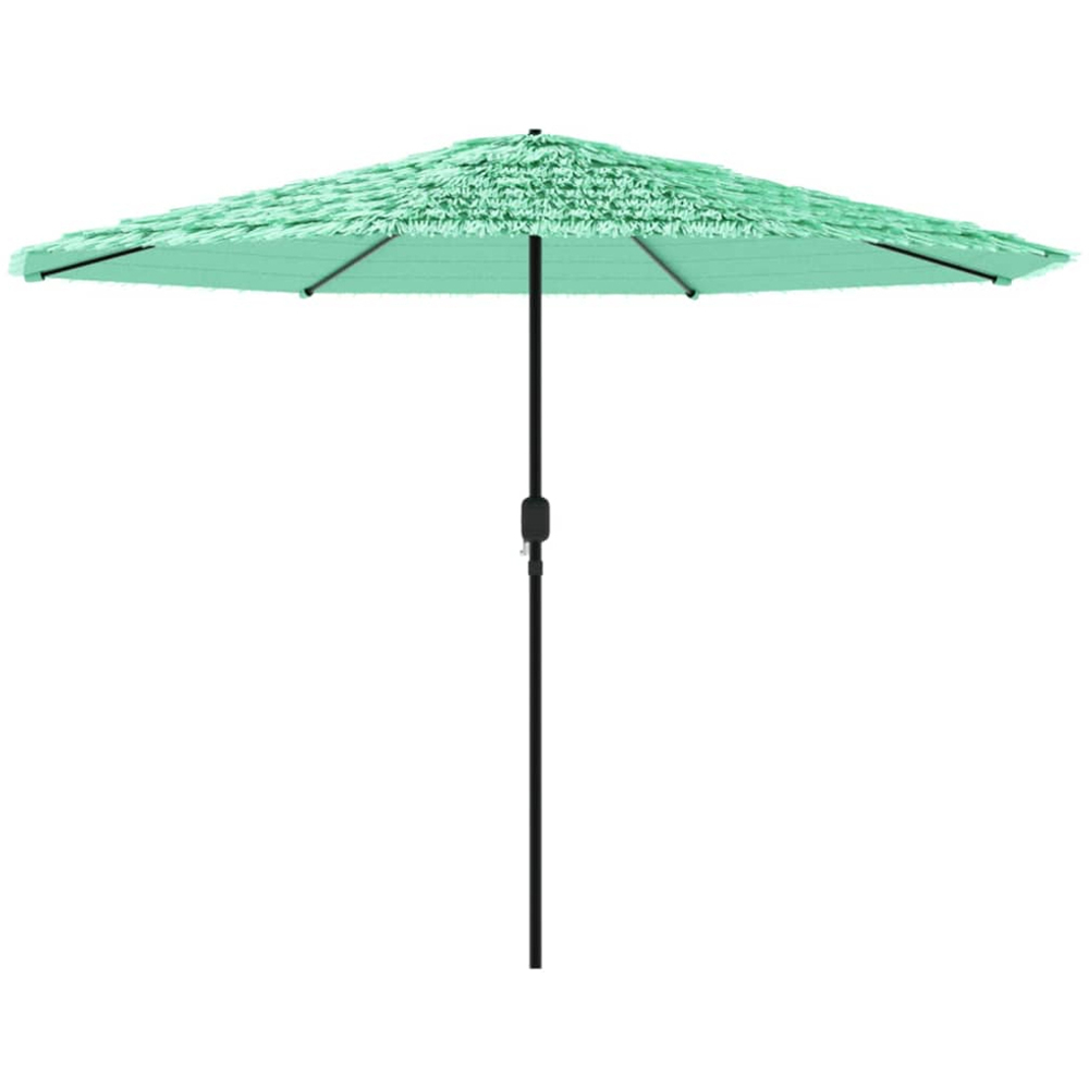 vidaXL Green Straw Top Garden Parasol with Steel Pole 3.8m Image 4