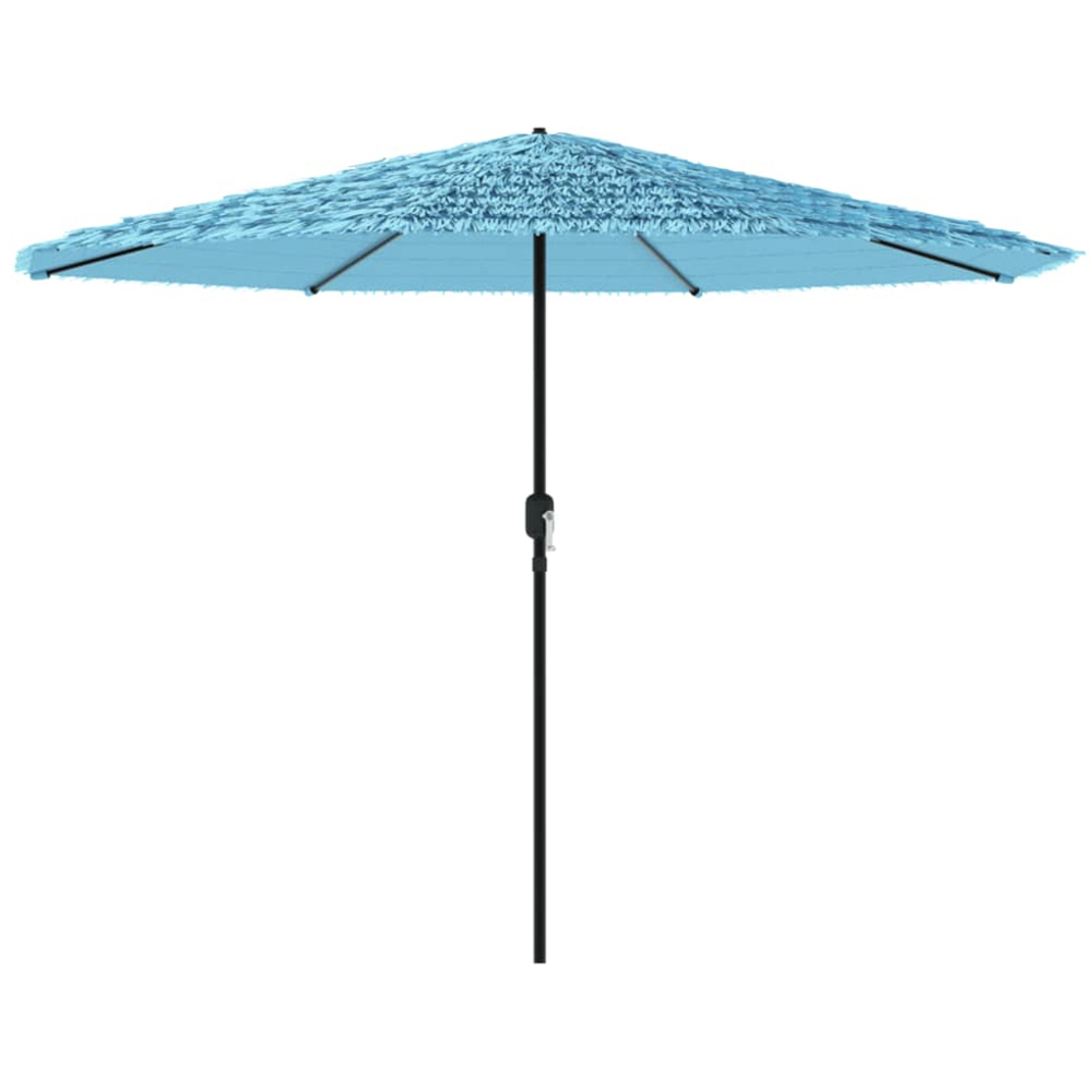 vidaXL Blue Straw Top Garden Parasol with Steel Pole 3.2m Image 1