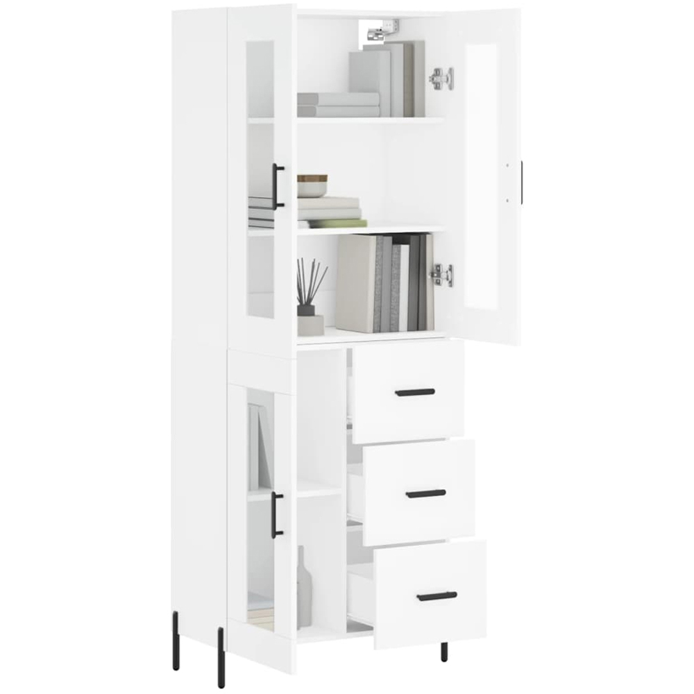vidaXL 3 Door 3 Drawer White Highboard Image 3