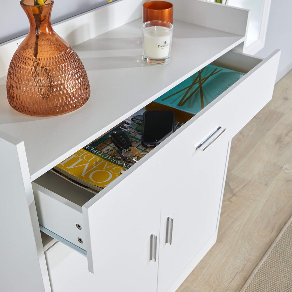 Home Source Novora 2 Door White Shoe Cabinet Image 4