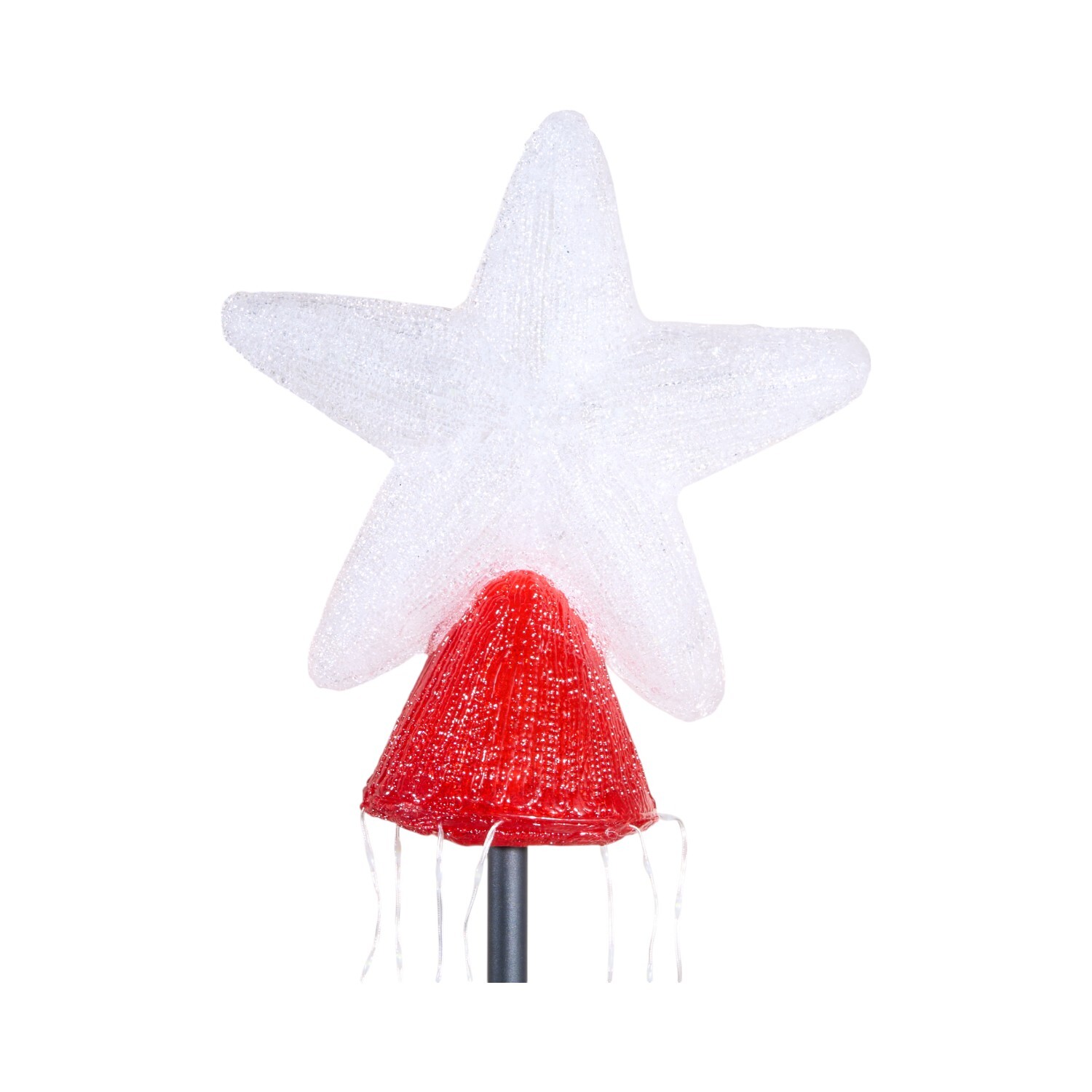 LED Acrylic Star Maypole Light White and Red Image 3
