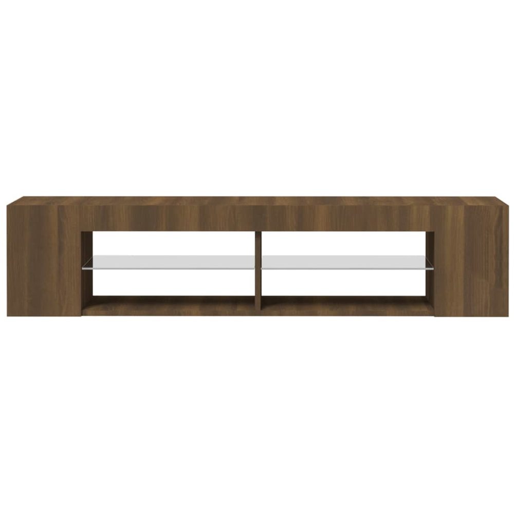 vidaXL 4 Shelf Brown Oak LED TV Cabinet Image 4