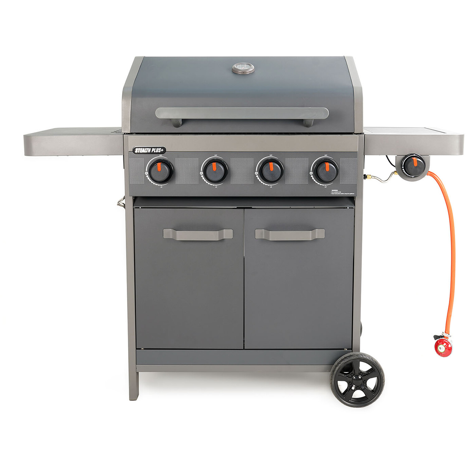 Cubal 4 Burner Gas BBQ with Side Burner - Black Image 8