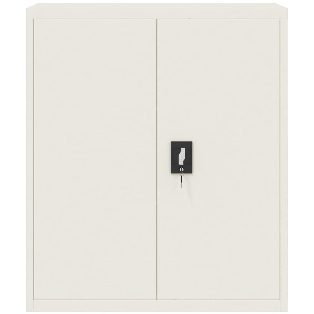 vidaXL 2 Door 3 Shelf White Powder Coated Steel Lockable File Cabinet Image 3