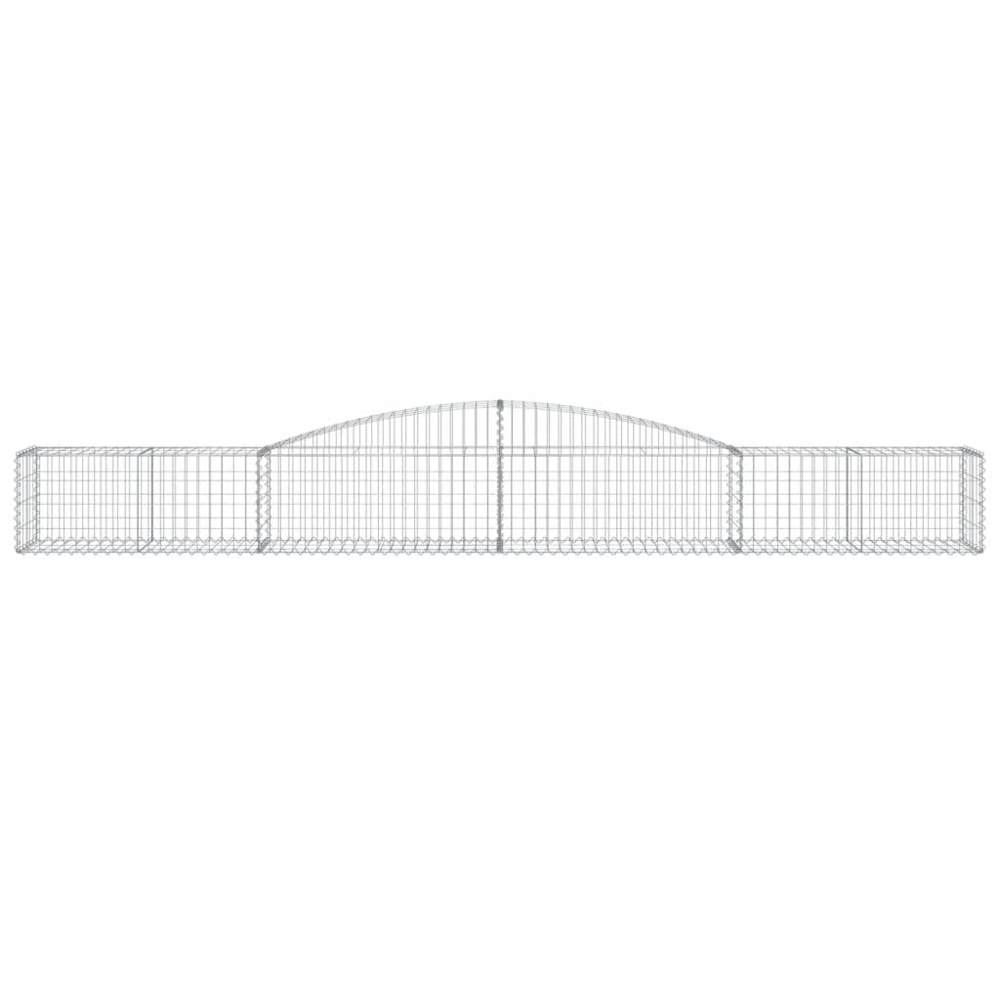 vidaXL Silver Galvanised Iron Arched Gabion Basket 400 x 50 x 40/60cm 9 Pack Image 4