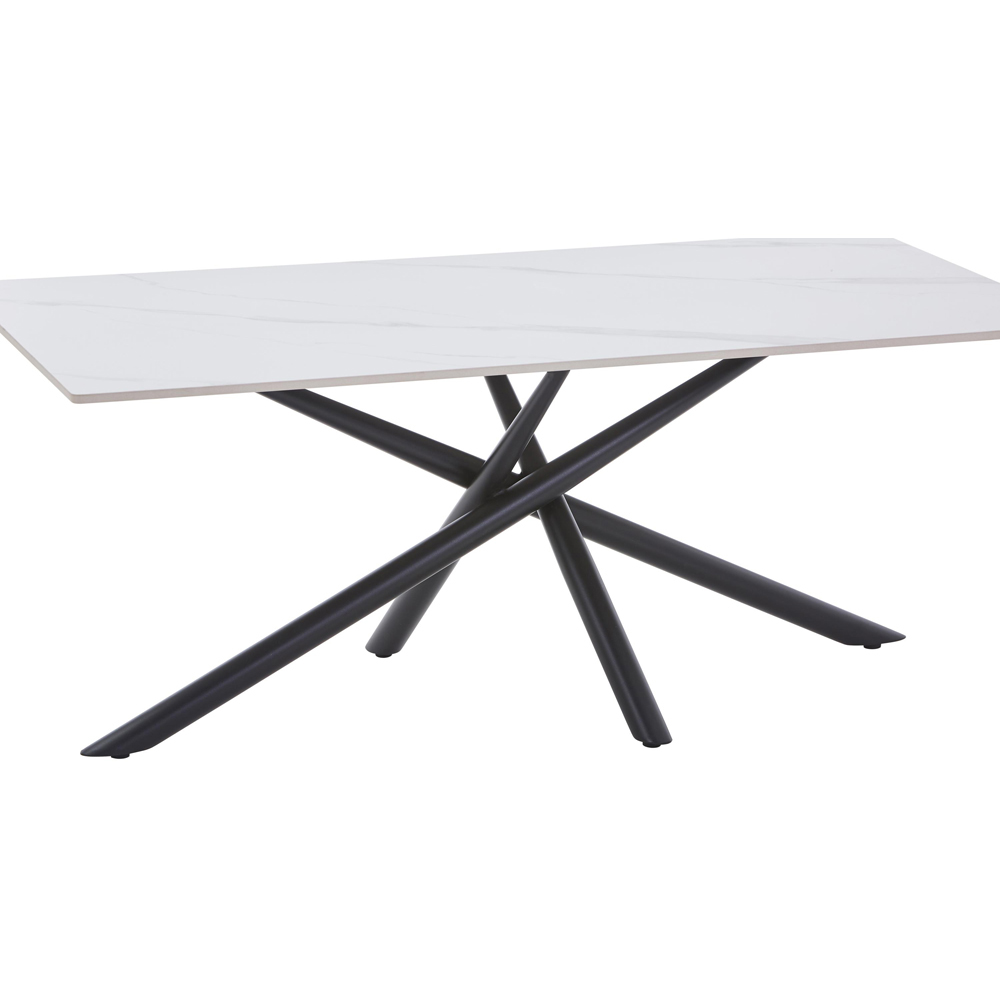 wilko Arlo White Wood Grain Ceramic Coffee Table Image 6