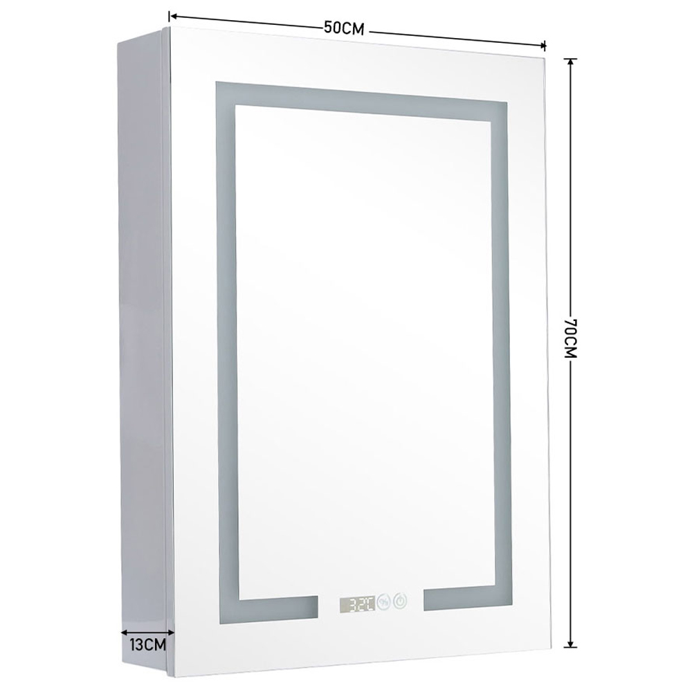 Living and Home White Single Door Frameless LED Mirror  Bathroom Cabinet Image 7