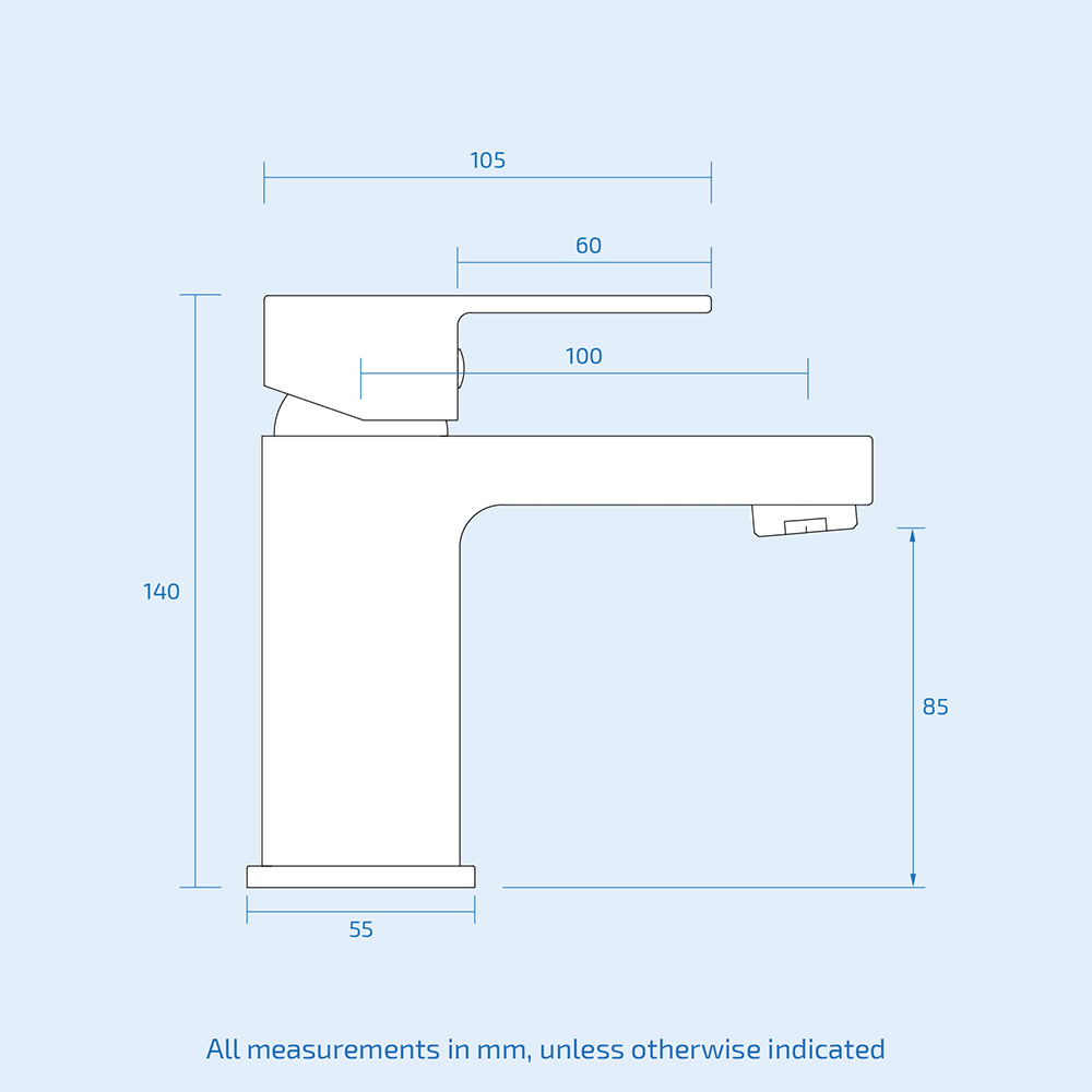 Nes Home Kento Chrome Cloakroom Mono Basin Mixer Tap with Waste Image 3