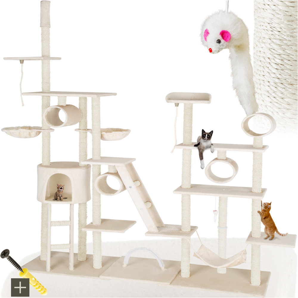 tectake Snooky Beige Cat Tree with Scratching Post 261cm Image 2
