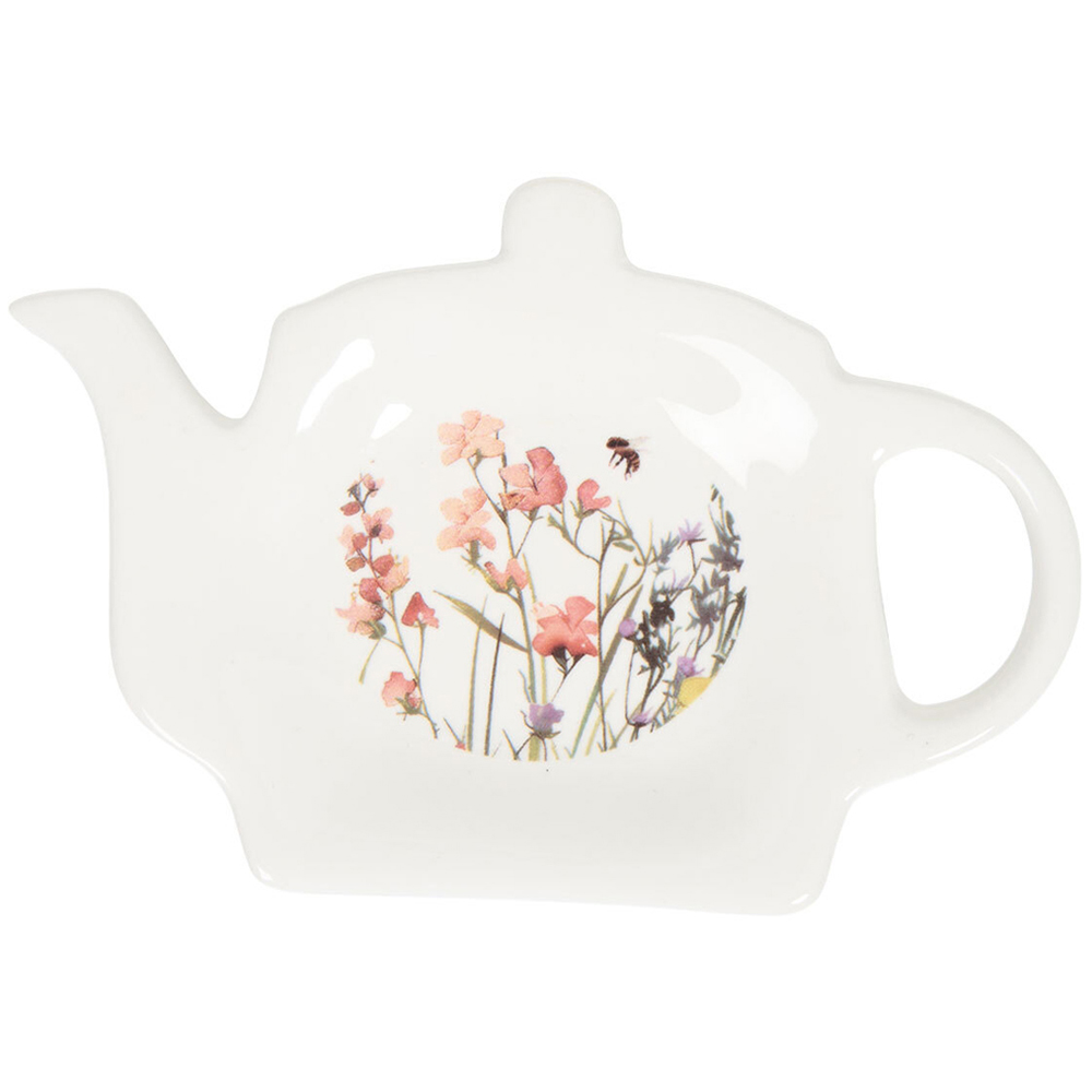 Floral Bees Teabag Tidy White Image 1
